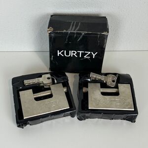 Kurtzy 2-pack Steel Padlocks 1kg 12mm Shackle 10 Keys NIP